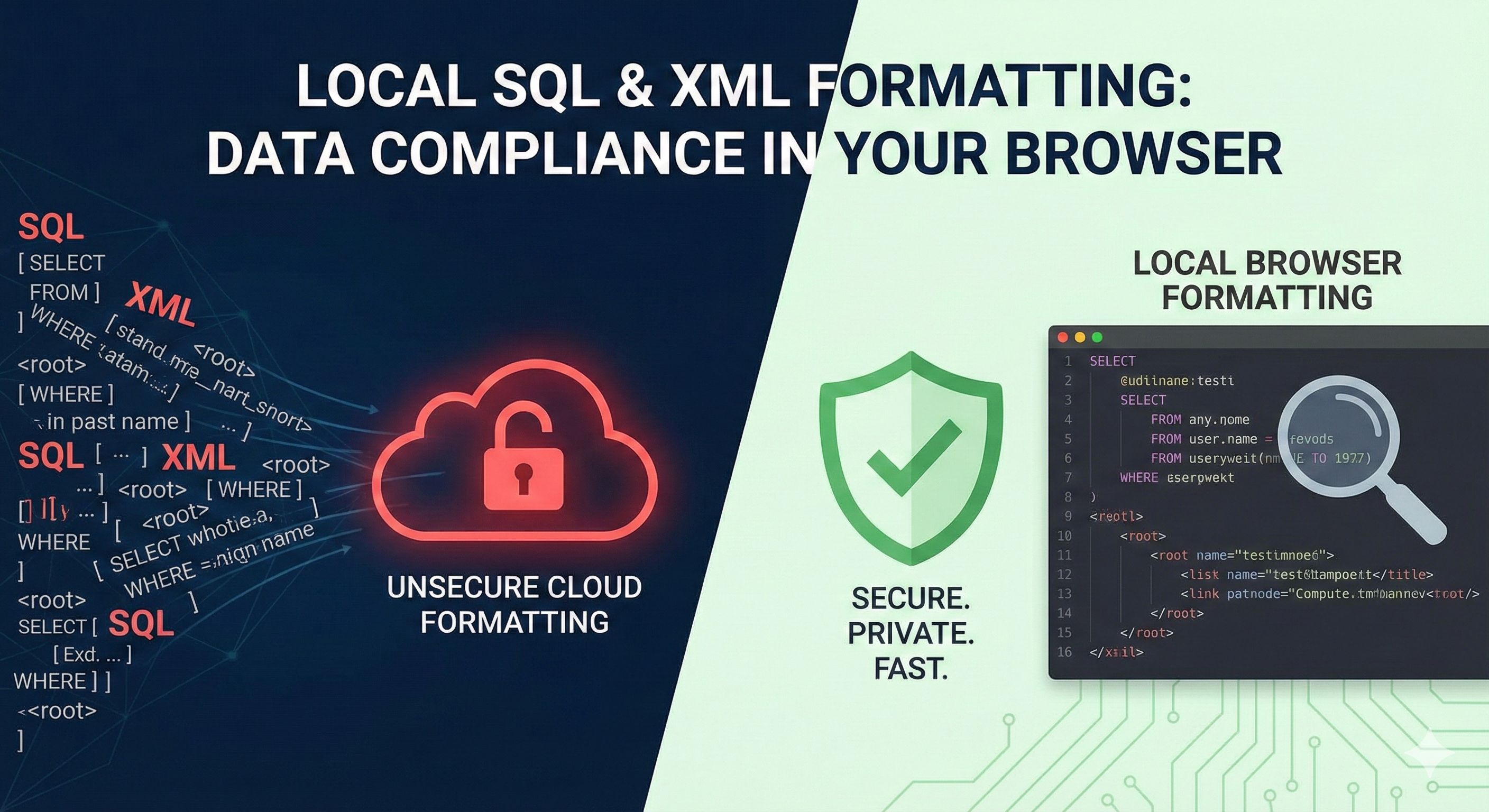 Why You Should Format SQL and XML Locally for Data Compliance