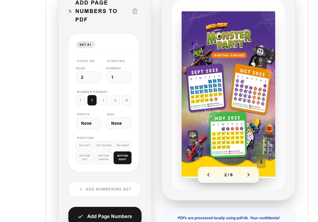 Add Page Numbers to PDF thumbnail