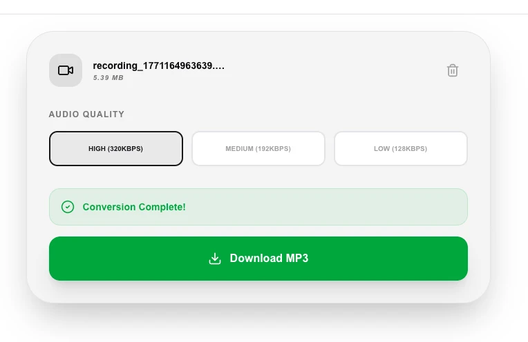 Video to MP3 thumbnail